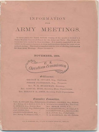 Item #13510 Information for Army Meetings: November, 1864