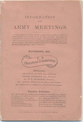 Item #13510 Information for Army Meetings: November, 1864
