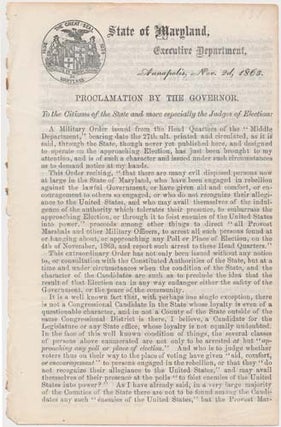 Proclamation by the Governor. Augustus W. BRADFORD.