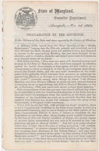 Item #13791 Proclamation by the Governor. Augustus W. BRADFORD.