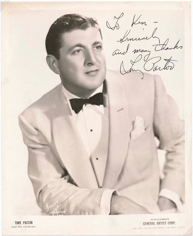 Item #13929 Inscribed Photograph Signed. Tony PASTOR.