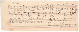 Item #13931 Autograph Musical Quotation Signed. Ferdinand PRAEGER