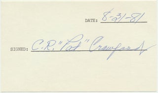 Item #13952 Signature. C. R. "Pat" CRAWFORD