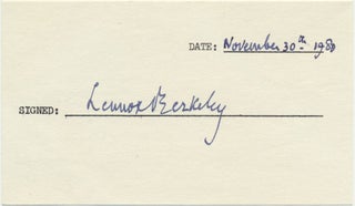 Item #13959 Signature. Lennox BERKELEY, ?-1989