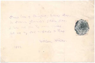 Item #14236 Autograph Quotation Signed. William WINTER