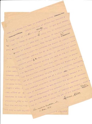 Typed Manuscript Signed / Typed Letter Signed.