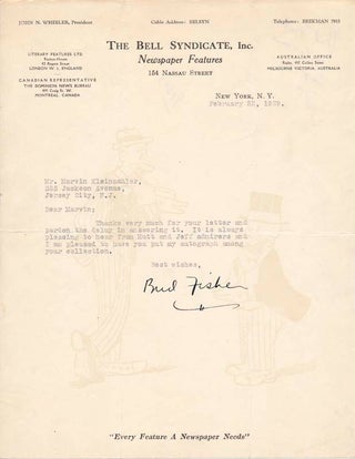 Item #14370 Typed Letter Signed. Harry C. "Bud" FISHER