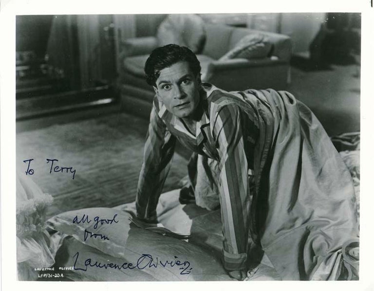 Item #14888 Inscribed Photograph Signed. Laurence OLIVIER.