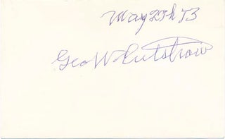 Item #15227 Signature. George W. CUTSHAW