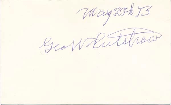 Item #15227 Signature. George W. CUTSHAW.