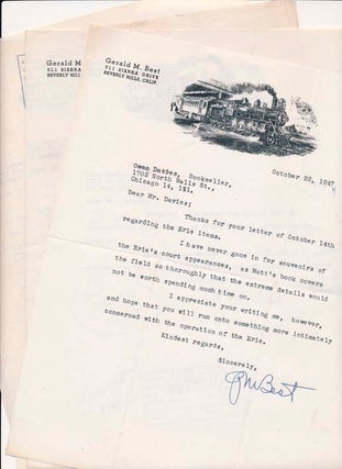 Item #15514 Typed Letters Signed (4). Gerald M. BEST