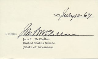 Item #16065 Signature. John L. McCLELLAN