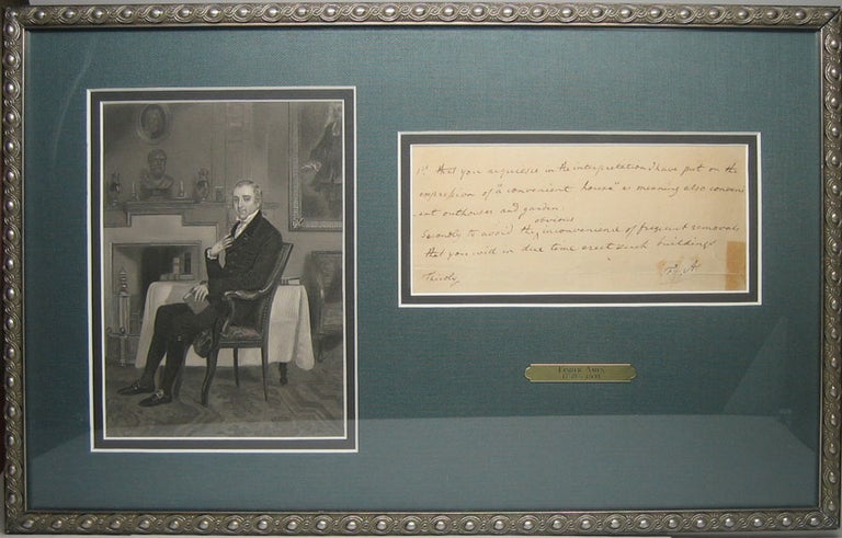 Item #16157 Autograph Note (unsigned) / Initialed Signature. Fisher AMES.