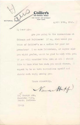 Item #16250 Typed Letter Signed. Norman HAPGOOD