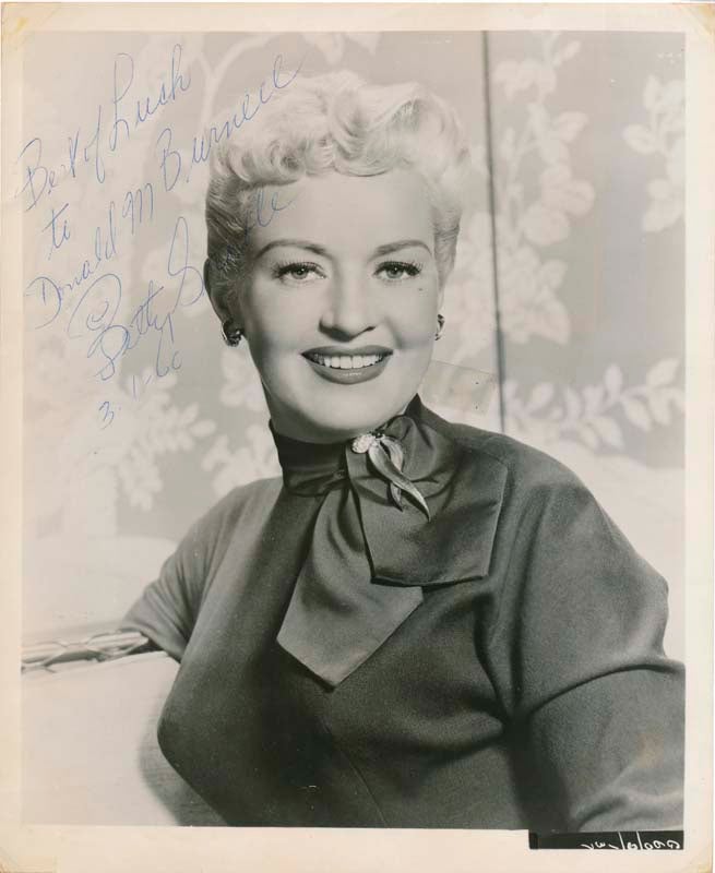 GRABLE, Betty (1916-73) - Inscribed Photograph Signed