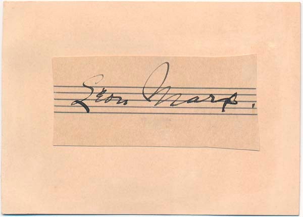 Item #17918 Signature. Leon MARX.