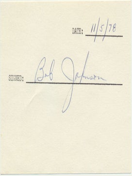 Item #18296 Signature. Bob JOHNSON