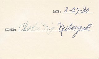 Item #18425 Signature. Charles "Nig" NIEBERGALL