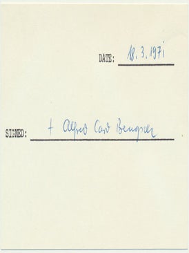 Item #18643 Signature. Alfred BENGSCH