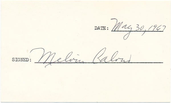 Item #18654 Signature. Melvin CALVIN.