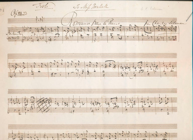 Item #18720 Autograph Musical Quotation Signed. Charles SALAMAN.