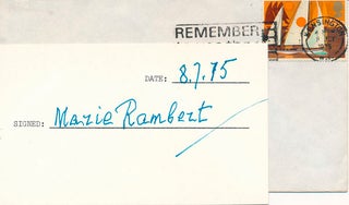 Item #18875 Signature. Marie RAMBERT