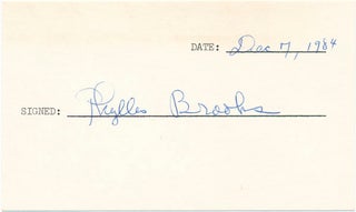 Item #18914 Signature. Phyllis BROOKS