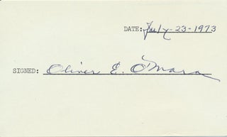Item #18938 Signature. Oliver E. O'MARA