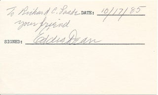 Item #18939 Signature and Inscription. Eddie DEAN