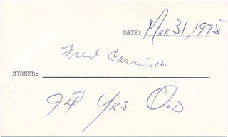 Item #18949 Signature. Fred CARISCH