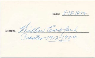 Item #18950 Signature. Wilbur COOPER