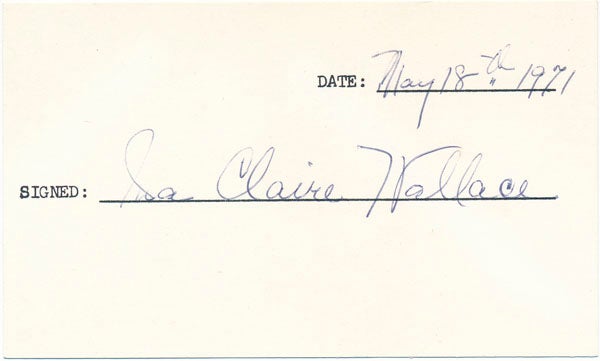 CLAIRE, Ina (1892-1985) - Signature