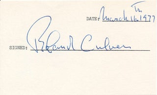 Item #18962 Signature. Roland CULVER