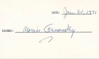 Item #18965 Signature. Morris CARNOVSKY