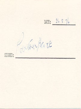 Item #19002 Signature. Robertson HARE