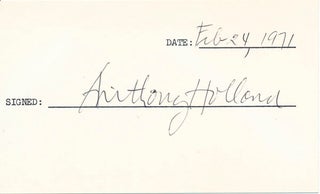 Item #19003 Signature. Anthony HOLLAND