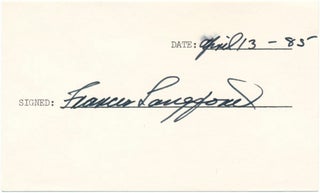 Item #19028 Signature. Frances LANGFORD