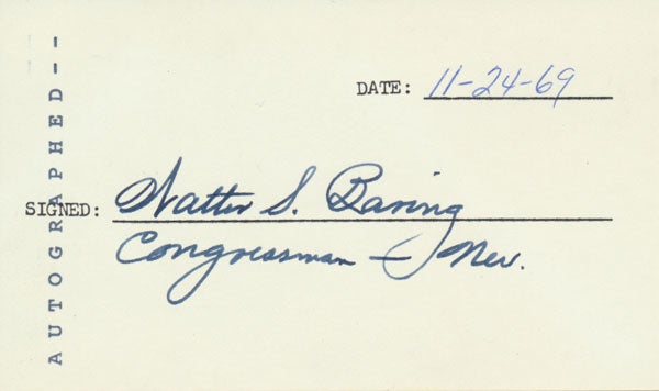 Item #19089 Signature. Walter S. BARING.