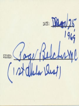 Item #19090 Signature. Page BELCHER
