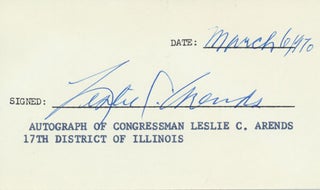Item #19155 Signature. Leslie C. ARENDS