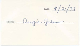 Item #19166 Signature. August "Augie" GALAN