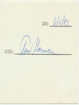 Item #19168 Signature. Tom GORMAN