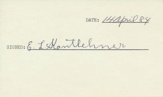 Item #19169 Signature. Ervine L. KANTLEHNER