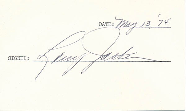 Item #19173 Signature. Larry JACKSON.
