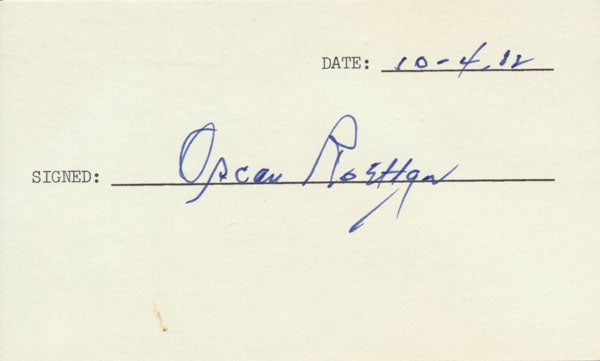 ROETTGER, Oscar (1900-86) - Signature