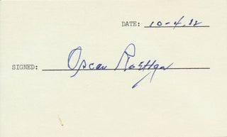 Item #19189 Signature. Oscar ROETTGER