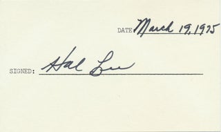 Item #19190 Signature. Harold "Hal" LEE