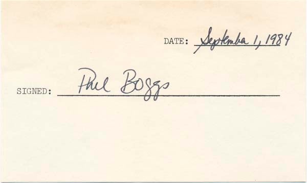Item #19255 Signature. Phil BOGGS.