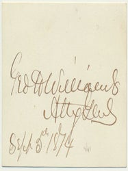 Item #19318 Signature. George H. WILLIAMS
