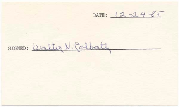 COLBATH, Walter N. (?-1986) - Signature